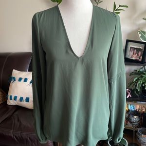 Zoa check long sleeve blouse